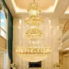 Kronleuchter American Modern Crystal Lights Fixture LED Kronleuchter Big Long EL Home Indoor Hängelampe Dia80cm/100cm/120cm