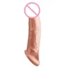 Sex Toy Massager Reusable Penis Sleeve Extender Realistic Silicone Extension Toy for Men Cock Enlarger Sheath Delay Adult products