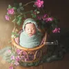 Keepsakes born Pography Props Girl Round Vine Woven Basket Baby Po Shoot Chair Bebe Poser Container Studio Fotografie Accessori 230526