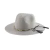 Hat Beach Hats for Women Bucket Hat Summer Women's Hat Straw Hat Sun Protection Solid Chain Luxury Casual