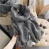 Sjaals kasjmere sjaal vrouwen winter 2023 warm gestreepte modeontwerp sjaal en wikkelt deken bufana echarpe femme pashmina poncho