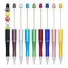 5pcs/lot Plastic Beadable Pen DIY Beaded Crystal Ballpoint Pens Wedding Favors Birthday Party Gifts Student Stationery