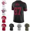 Camisas de futebol costuradas 97 nick bosa homens mulheres jovens s-3xl vermelho preto branco camisa