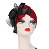 Czapka czapki/czaszki czaszki Indie Muzułmańska Kobieta Pięta Netto Bowknot retro czapka szalik chemo moda turban headnape elegancki plisowany vintage