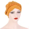 Haarpflege für Damen, islamisches Kopftuch, Polyester-Baumwolle, muslimisches Hijab, Pailletten, Zopfwickel, Stretch, Turban, Hut, Chemo-Kappe, Kopfwickel