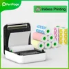 58mm Mini Peripage Printer Paper Roll Thermal Sticker Etikett PO genomskinlig