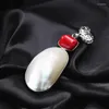 Подвесные ожерелья белая раковина для женщин натуральный жемчужный коралл подвески подойдут DIY Длинные цепные колье, ремесленные украшения