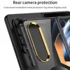 Luxury Magnetic Plating Membrane Clear Vogue Phone Case för Samsung Galaxy Folding Z Fold4 5G Car Mount Wireless laddande transparent skal med skärmskydd