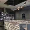 Hanglampen in 2023 Het roestvrijstalen restaurant Kroonluchter villa eetkamerlamp postmoderne luxe bar