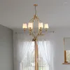 Chandeliers Classic El Project 6 Arms Gold Bronze For Hall Living Room Bedroom Kitchen Luxury Indoor Deco Pendant Lighting