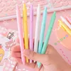 Encre noire 0.5mm Pointe Fine Simple Macaron Couleur Kawaii Gel Stylos Pour L'écriture Étudiant Papeterie Fournitures Scolaires Journal