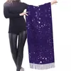 Scarves Tassel Scarf Large 196 68cm Pashmina Winter Warm Shawl Wrap Bufanda Female Blured Glitter With Blinking Stars Cashmere