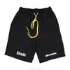 Designer Short Fashion Casual Clothing Beach shorts Rhude Phude Shorts Summer High Street Letters Embroidered Yellow Drawstring Loose Fitting for Men Women Popula