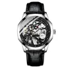 Watch Men's Business stainless steel case leather strap hollow movement flywheel AILANG8653