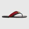 Luxus Designer Leder Tanga Hausschuhe Männer Frauen Doppel G Slides Sommer Strand Indoor Outdoor Slide Flache Klassische Flip Flop Web riemen Sandalen