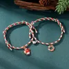 Braccialetti con ciondoli Bracciale regalo di Natale Pupazzo di neve Campana Albero di Babbo Natale Ciondolo a cuore Gioielli di moda per coppie