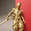 Dekoracyjne figurki Zabytkowe retro mosiężne sunwukong małp King Office Dekoracja Dekoracja miniaturowa ozdoba samochodowa Brązowy wystrój domu