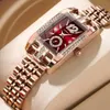 Crrju lyx Rhinestone Fashion Elegant Wrist Stone Quartz Watch Relogio Women's G230529