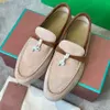 luxury designer shoes ladies fashion suede casual shoes moccasins formal shoes classic leather men's casual slip-on flat shoes top quality couple boat shoes 35-46 Box