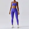 Yoga Outfit Yoga Vêtements Ensembles Athletic Wear Femmes Taille Haute Leggings Et Top Deux Pièces Ensemble Sans Couture Gym Survêtement Fitness Workout Outfits 230526