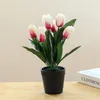 Dekorative Blumen, exquisiter künstlicher Bonsai, realistische Kunstseidenblume, Topftulpe, langlebig für das Büro