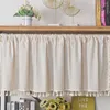 Curtain Small Cabinet Door Minimalist Home Decor Decorative Short Window Valance Tassel Cafe Polyester Cotton Kitchen