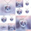 Collares pendientes Cristal en forma de corazón Nieve Lobo Rey Familia Collar Mujeres Religiosas Amet Accesorios Fiesta Joyería Chica Gota Dhpvh