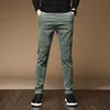 Men's Pants High quality Oussyu winter wool warm Corduroy pants for men's thick casual business elastic velvet black gray green Trousers P230529