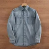 Chemises décontractées pour hommes printemps hommes mode lâche boutonnage lavage à l'eau Denim Blouse mâle à la mode classique Vintage Jean chemise