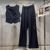 Dwuczęściowe spodnie dla kobiet Prepomp 2023 Letnia kolekcja bez rękawów kamizelka blezerowa długa swobodna szeroka noga staje