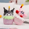 Kawaii cadeau d'anniversaire Kuromi gâteau d'anniversaire forme peluche peluche jouet brillant chant peluche poupées