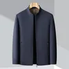 Erkek Ceketler Üst Sınıf İlkbahar ve Sonbahar Erkek Ceket 2023 Moda Stand Yaka Akıllı Klasik Klasik Lüks Parkas Marka Dış Giyim