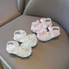 Sandales d'été pour bébés filles de 0 à 3 ans, chaussures princesse roses à nœud papillon, chaussures à semelle souple pour tout-petits