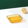 Plates PET Drop-resistant Transparent Fruit Snack Tray Dining Table Garbage Storage Home Kitchen Accessories Dish