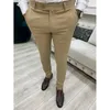 Men's Pants 2023 Men's Casual Soft Tight Stretch Trousers For Business Social Office Workers Interview Party Wedding Suit