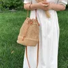 Akşam Çantalar Yüksek Kapasiteli Siper Omuz Drawstring Kadınların kova çantası çantası dokuma çanta gündelik boho plaj crossbody