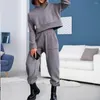 Running Sets Autumn Winter Women Tracksuit Fashion Solid Fleece Sweatshirts Female Two Piece Warm Big Pocket Hoodie Long Pant Sports Set