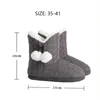 Boots Women's Winter Warm Shoes Plush Ball BowKnot House Slippers Indoor For Men Women Floors Non-slip Soft