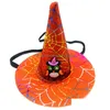 Chien Vêtements Halloween Animaux Chapeau Noir Orange Fleur Citrouille Sorcière Chat Partie Décoratif Réglable Chiot Ornement Drop Delivery Accueil G Dhxko