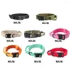 Hundhalsar Nylon Pet Collar Solid Color Justerbar 4 Säsong Byte av stötsäkert skyddande utomhus husdjur Choker Tillbehör