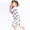 Ensembles de vêtements fille été T Shirs Shorts ensemble mince confort pyjamas enfants vêtements 2 pièces vêtements de nuit filles