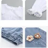 Clothing Sets 2023 Fashion Spring Kids 5 6 7 8 9 10 11 12 13 14 Years Old Elegant Girls Suit Blouses Flare Pants Jeans Outfits