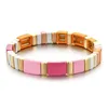 Pulseiras de charme zmzy bohemian simples de esmalte artesanal tila pulseira de garotas de pulseira de pulseira de joias de bloco colorido empilhável
