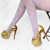 Olomm Stylish Women Summer Pumps Matt Ultra High Heels Peep Toe Elegant Black Night Club Cosplay Shoes Women US Size 5-20