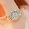 Bracelet de marque de luxe Quartz diamant or rose montre pour femme G230529