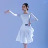 Scene Wear Summer Latin Dance Competition Dress Long Sleeve Practice Costume Cha Rumba Samba Performance Dancewear G7074
