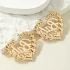 Stud Punk Bambou Grand Cercle Hoop Boucle D'oreille Bébé Lettre En Acier Inoxydable Boucles D'oreilles Amour Coeur Personnalité Drop Boucle D'oreille Hiphop Sexy J230529