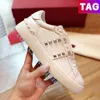 Men Women Luxury Running Shoes Open Untitled Studs Sneaker Be My Red Studs Ruthenium metallic leather Heel Silver Band Mens Designer Sneakers Womens Fashion Trainer