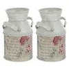 Vases 2pcs Shabby Chic Métal Vase Cruche Galvanisé Fleur Ferme