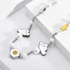 Hip Hop Butterfly ketting Smile Face Daisies Zonnebloemen Kleek Bracelet Men Womenjewelry